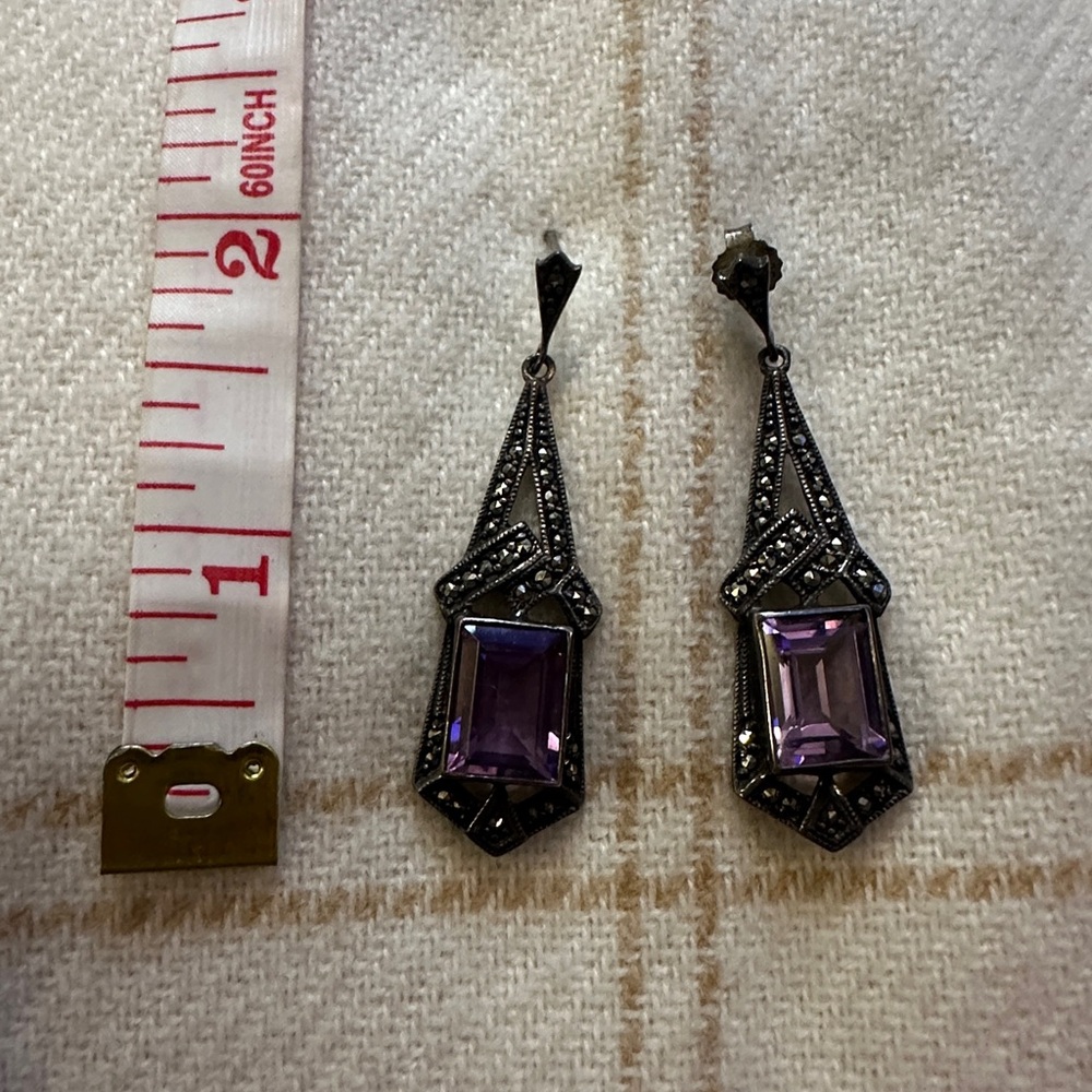 Vintage Elegant Purple Drop Earrings